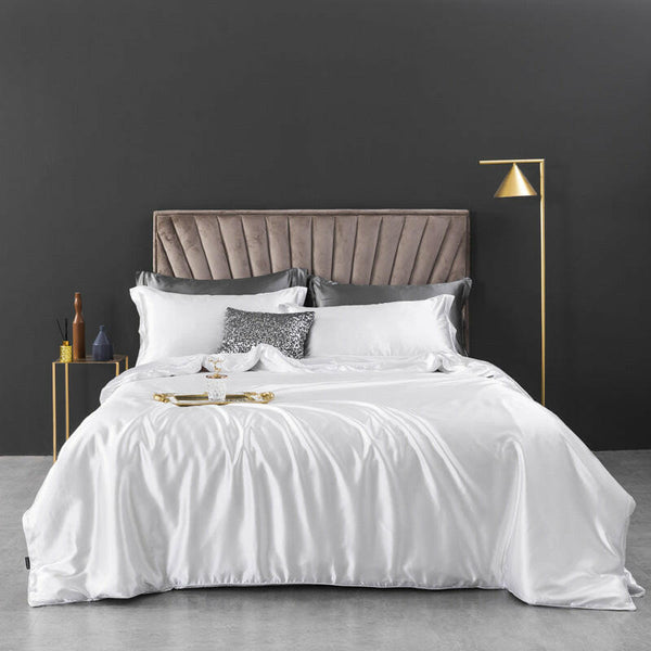 European-style Washed Silk Four-piece Set Can Not Afford The Ball Silky Nude Sleep Solid Color Summer Bedding - Textilura