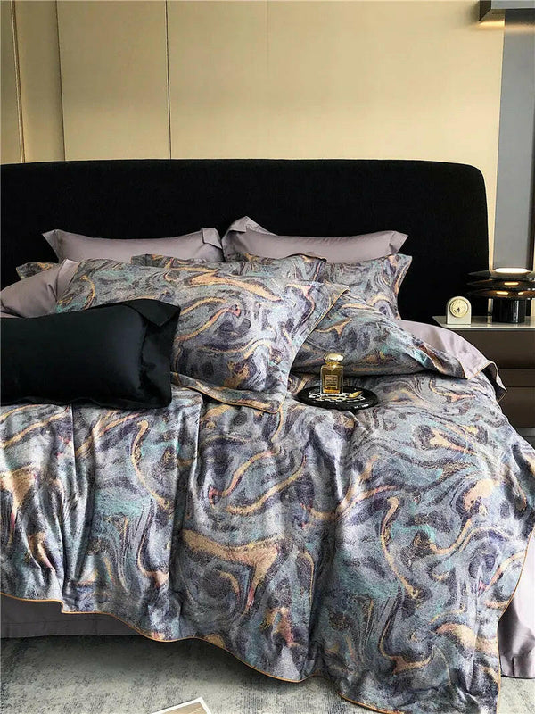 Long-staple Cotton Printed Four-piece Bedding Set Cotton Bedding - Textilura