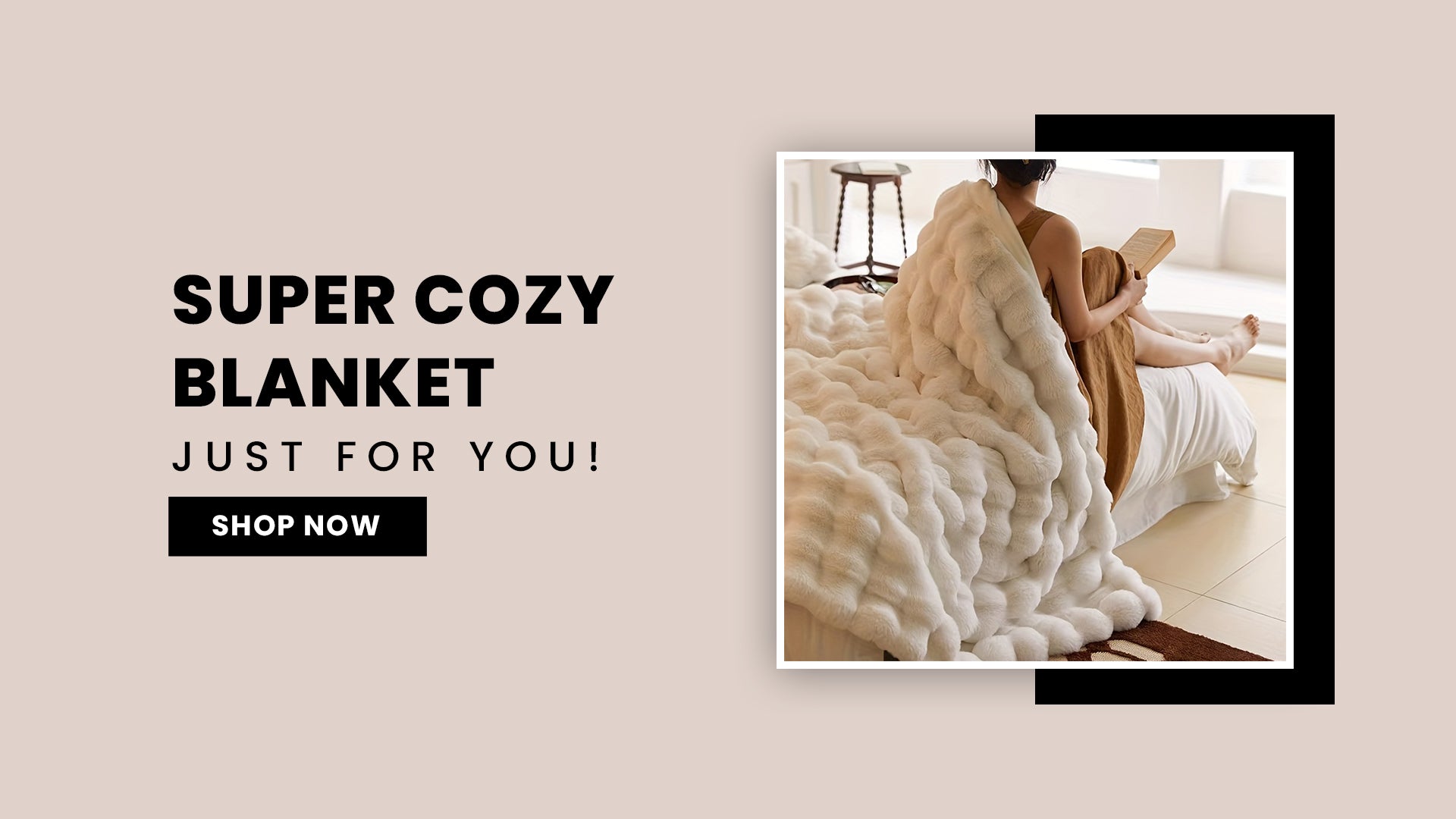 Premium-quality luxury blanket styled gracefully on a plush bed with elegant neutral colors