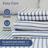 Cal King Size 4 Piece Sheet Set - Comfy Breathable & Cooling Bed Sheets Set - Hotel Luxury Bedding for Women, Men, Kids & Teens - Deep Pockets, Easy - Fit, Soft & Wrinkle Free - Oeko - Tex - Blue Stripes - Textilura