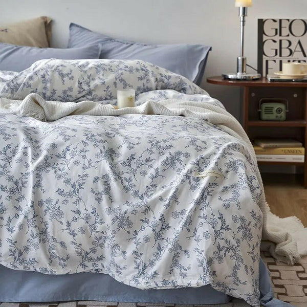 Cotton Washed Double - layer Yarn Four - piece Bedding Set - Textilura