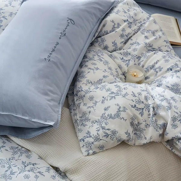 Cotton Washed Double - layer Yarn Four - piece Bedding Set - Textilura