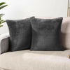 Set of 2 dark gray velvet pillow covers in 18x18 size for boho-inspired living room or bedroom decor