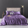 European - style Washed Silk Four - piece Set Can Not Afford The Ball Silky Nude Sleep Solid Color Summer Bedding - Textilura