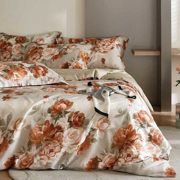 Flower Tencel Digital Printed Four - piece Bedding Set - Textilura