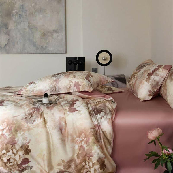 Flower Tencel Digital Printed Four - piece Bedding Set - Textilura