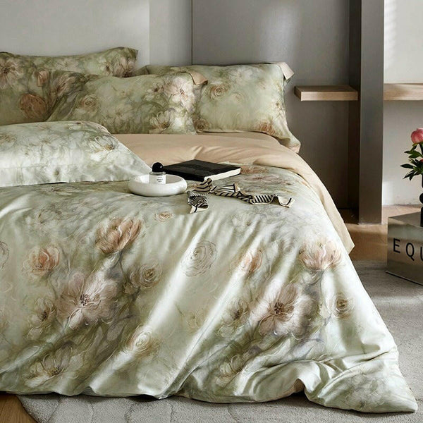 Flower Tencel Digital Printed Four - piece Bedding Set - Textilura