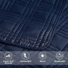 Kingston 3 - Piece Navy Queen Size Quilt Set - Lightweight All Season Bed Coverlet Oversized Queen Bedspread 100" X 106" - Textilura