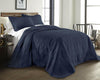 Kingston 3 - Piece Navy Queen Size Quilt Set - Lightweight All Season Bed Coverlet Oversized Queen Bedspread 100" X 106" - Textilura