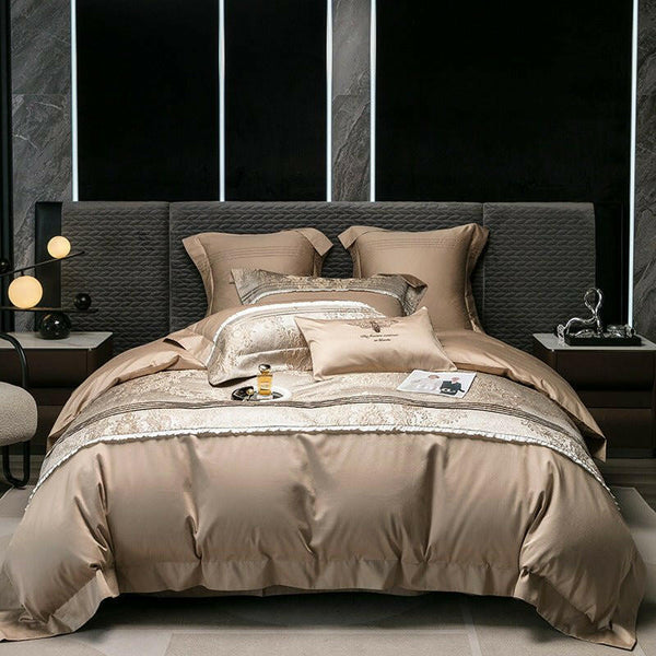 Long - staple Cotton Four - piece Set Jacquard Quilt Cover Bed Sheet Bedding - Textilura