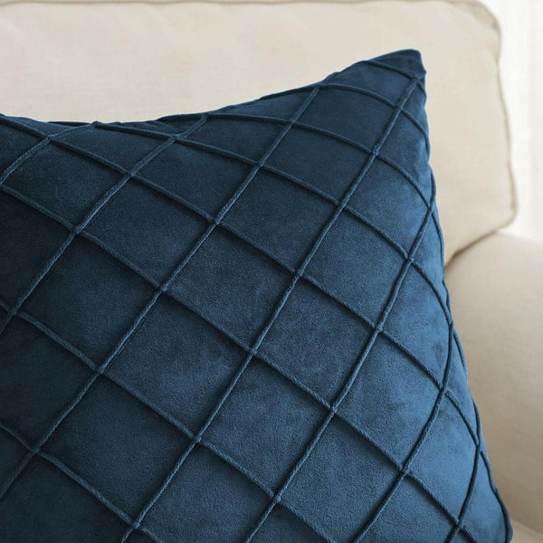 Pack of 2 Velvet Throw Pillows Sofa Decorative Throw Pillow Covers 12X20 Soft Solid Cushion Case for Bedroom Car Outdoors Dark Blue - Textilura