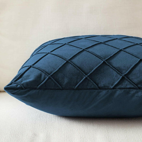 Pack of 2 Velvet Throw Pillows Sofa Decorative Throw Pillow Covers 12X20 Soft Solid Cushion Case for Bedroom Car Outdoors Dark Blue - Textilura