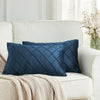 Dark blue velvet throw pillow covers for sofa or bed, elegant and soft cushion decor for any space