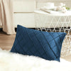 Pack of 2 Velvet Throw Pillows Sofa Decorative Throw Pillow Covers 12X20 Soft Solid Cushion Case for Bedroom Car Outdoors Dark Blue - Textilura