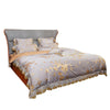 Elegant mix of French pastoral and American light luxury bedding styled in a vintage-inspired bedroom