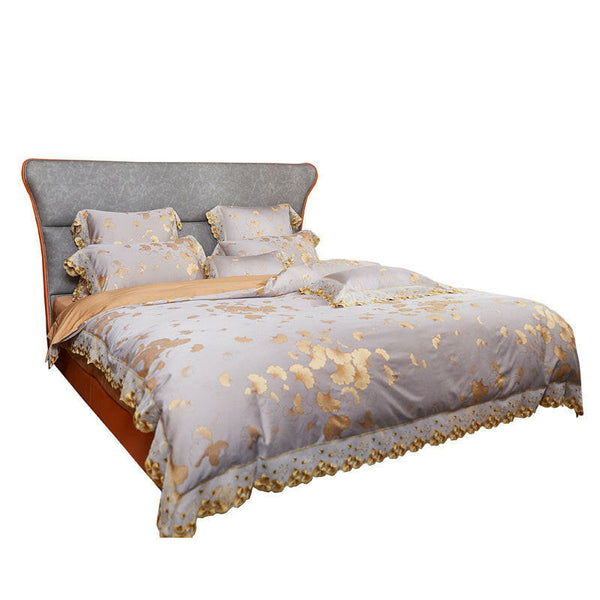 Elegant mix of French pastoral and American light luxury bedding styled in a vintage-inspired bedroom