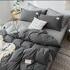 Solid Color Washed Four - Piece Lightweight Fluffy Bed Set - Textilura
