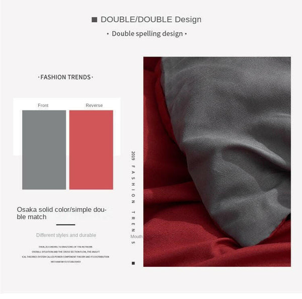 Solid Color Washed Four - Piece Lightweight Fluffy Bed Set - Textilura