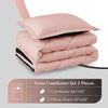 Twin Comforter Set - Pink and Black Twin Comforter, Soft Bedding Sets for All Seasons - 2 Pieces - 1 Comforter (66"X92") and 1 Pillow Sham(20"X26") - Textilura