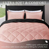 Twin Comforter Set - Pink and Black Twin Comforter, Soft Bedding Sets for All Seasons - 2 Pieces - 1 Comforter (66"X92") and 1 Pillow Sham(20"X26") - Textilura