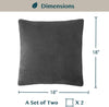 Dark Gray Throw Pillow Covers 18X18 Set of 2, Decorative Pillow Cases for Bed Sofa Couch, Boho Aesthetic Accent Decor Cushion for Bedroom Living Room, Velvet Square Euro Sham Covers, Dark Grey