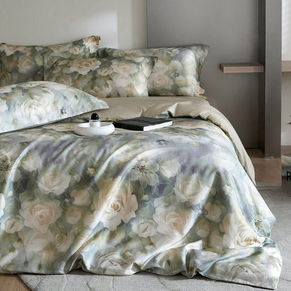 Flower Tencel Digital Printed Four-piece Bedding Set