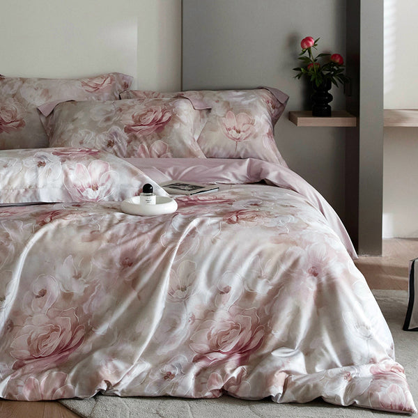 Flower Tencel Digital Printed Four-piece Bedding Set