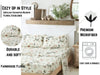 DaDalogy Enchanted Meadow Bed Sheet Set - Floral Harmony in Beige, Rose, and Soft Green, Premium Soft Microfiber, Machine Washable, Deep Pocket 14 - 15 Inches + Flat Sheet