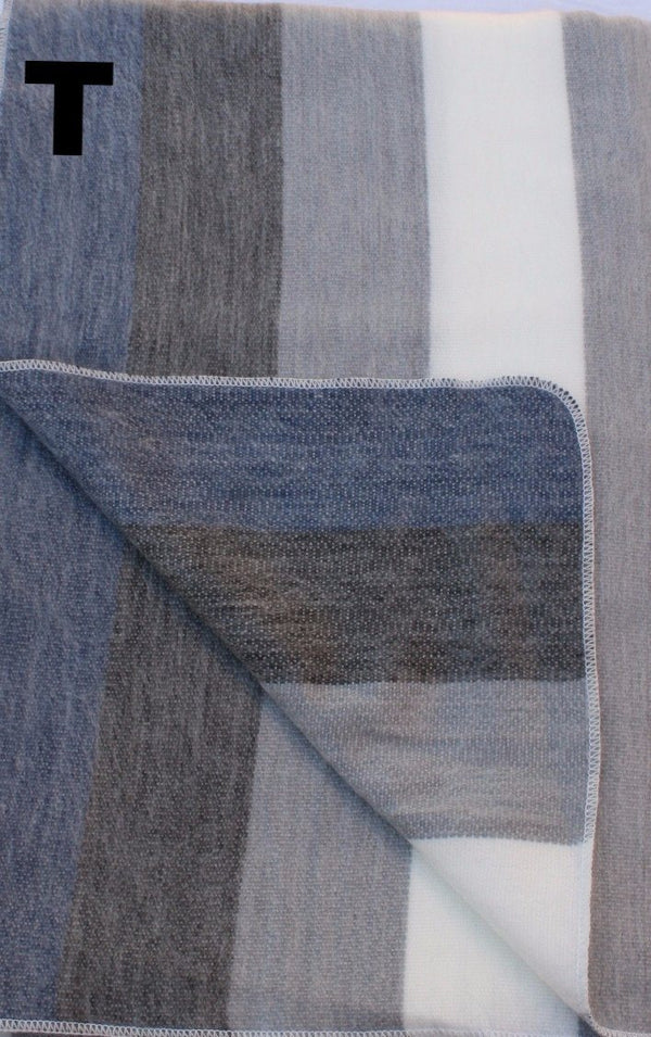 Alpaca Bed Blanket - Striped