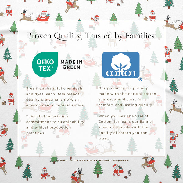 4-Piece Turkish Cotton Christmas Flannel Sheet - Whittaker Collection