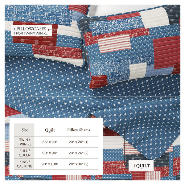 Americana Patchwork Quilt Set - Lowel Collection