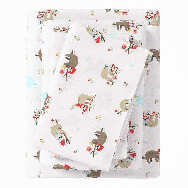 4-Piece Turkish Cotton Christmas Flannel Sheet - Whittaker Collection