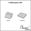 Kingston 3 - Piece Navy Queen Size Quilt Set - Lightweight All Season Bed Coverlet Oversized Queen Bedspread 100" X 106" - Textilura