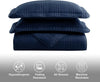 Kingston 3 - Piece Navy Queen Size Quilt Set - Lightweight All Season Bed Coverlet Oversized Queen Bedspread 100" X 106" - Textilura
