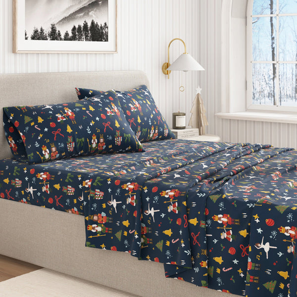 4-Piece Turkish Cotton Christmas Flannel Sheet - Whittaker Collection